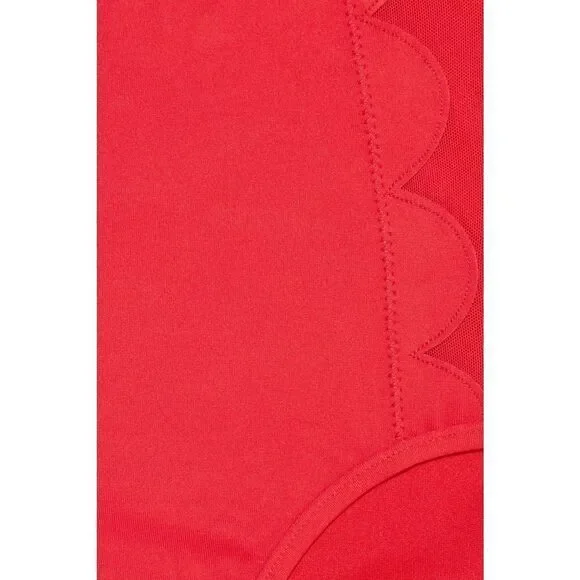 New. Seafolly red petal edge high rise bikini. USA SIZE 8DD/6-bottom